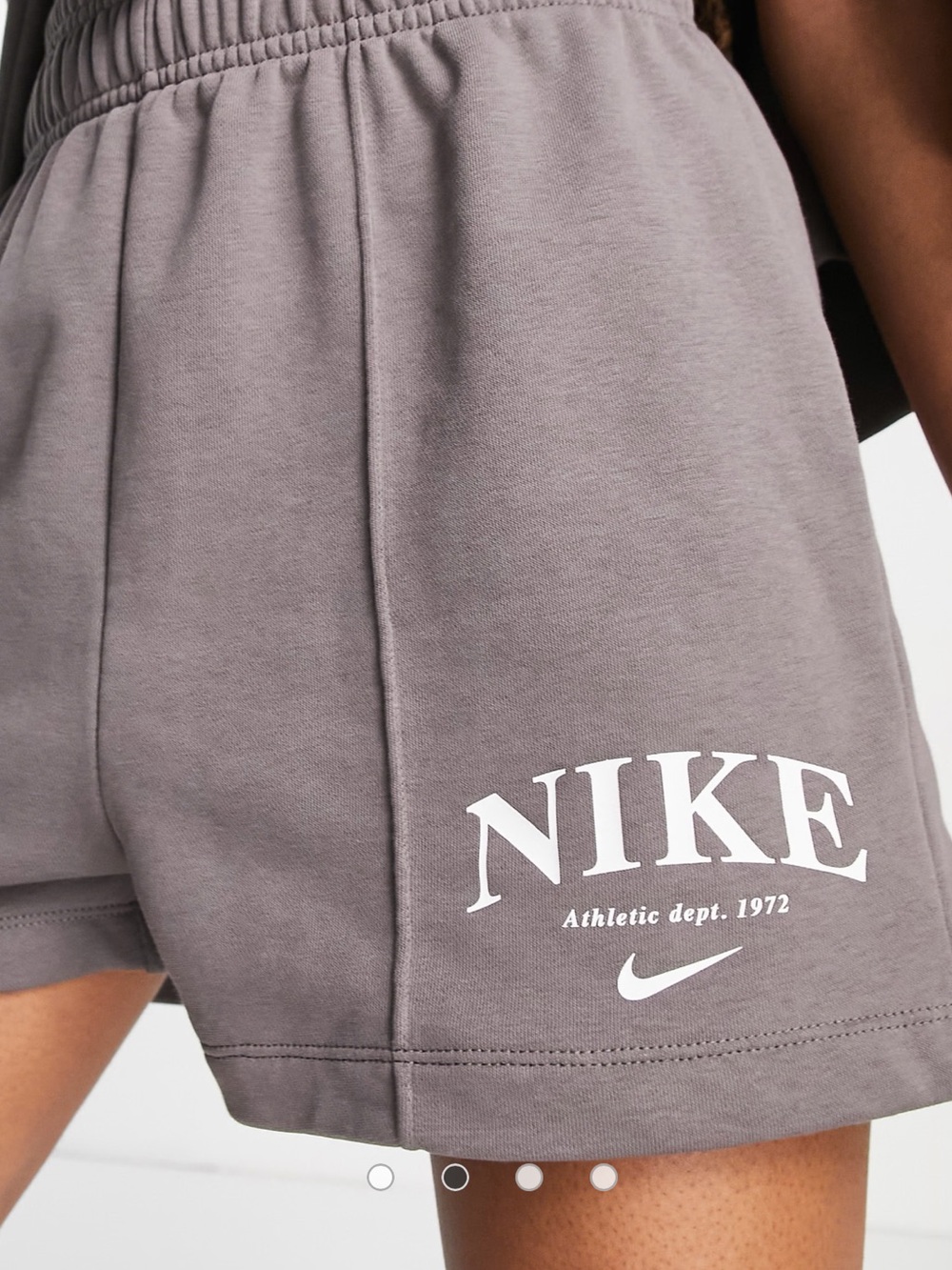 Nike Essential retro drawstring fleece shorts in cave stone grey - Picture 3 of 7